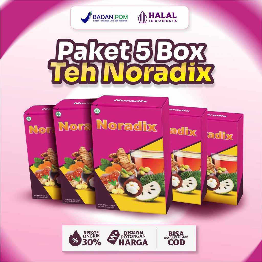 

PAKET 5 BOX TEH NORADIX BANTU SEMBUHKAN BENJOLAN KANKER TUMOR