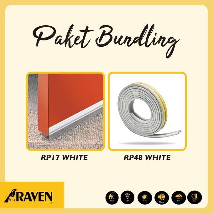 Raven Door Seal Bundling Rp17 + Rp48 White - Penutup Celah Pintu Dan Jendela Anti Serangga & Debu