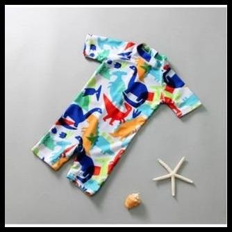 Baju Renang Anak Bayi Baby Laki / cowo Lengan pendek Swimsuit Dino jumpsuit wetsuit swimwear