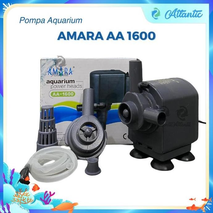 tersedia amara aa-1600 pompa celup aquarium & pompa hidroponik hemat listrik