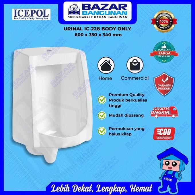 Icepol - Urinal Urinoir Closet Kloset Toilet Pria Berdiri Muslim Ic 228 Ic228 White Putih Toto Oulu