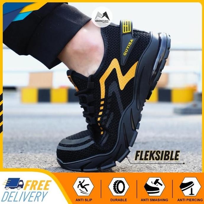 Sepatu Safety Pria Ujung Besi Baja Dallas Sepatu Kerja Keselamatan Cowok Sepatu Kerja Septy Proyek M