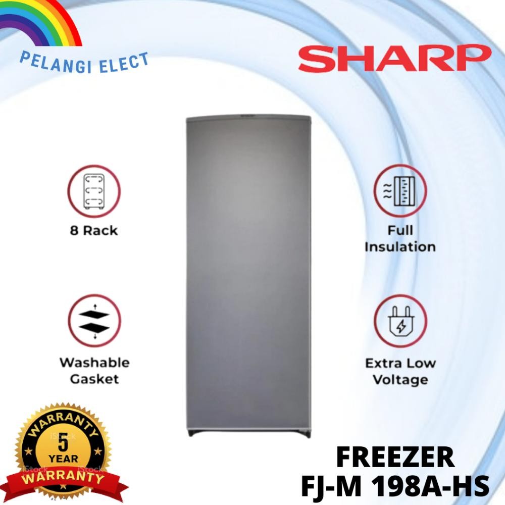 Promooo Sharp Freezer Es Batu 8 Rak FJM 195 / FJ-M195N-SS / FJM195 / FJM 195N