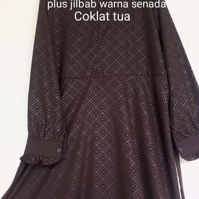 (Allthebest) Gamis syari wolfis wollpeach silky embos set khimar cadar murah