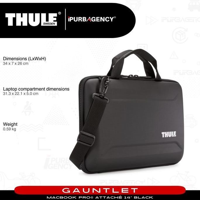 Tas Laptop Thule Sweden Gauntlet Macbook Pro Attach 14" - Black Co