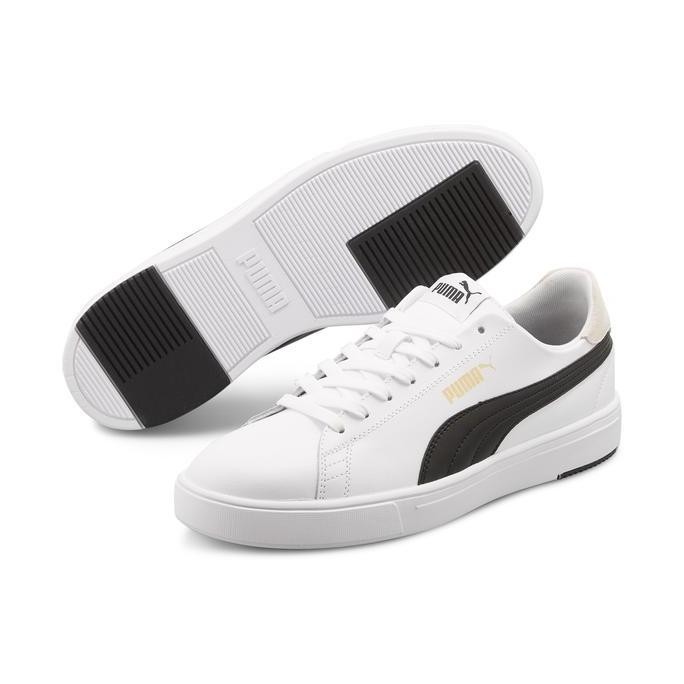 Murah Puma Sepatu Trainer Serve Pro Lite White-Black-Team Gold
