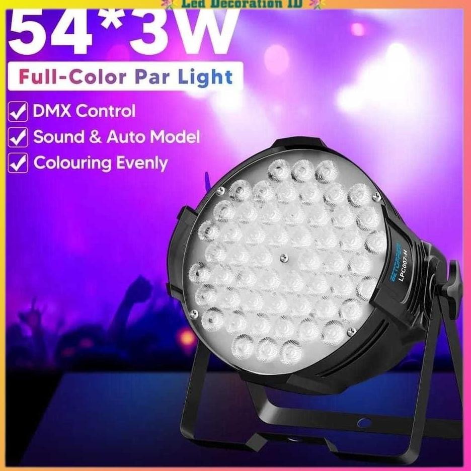 Terlaris Lampu Par Led 54X3 Watt Rgbw  Full Colour  2Line / Lampu Panggung