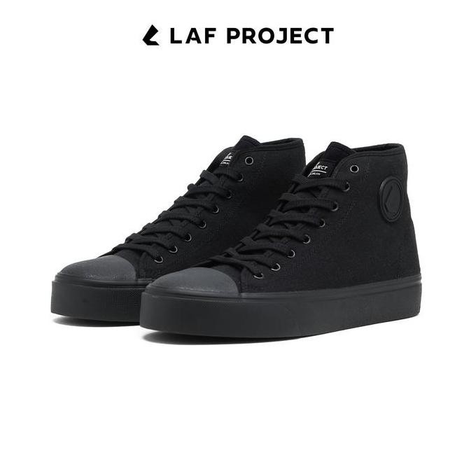 Murah Sepatu Vulcanized High Sneakers Casual Pria Wanita Hitam Velox Laf Project