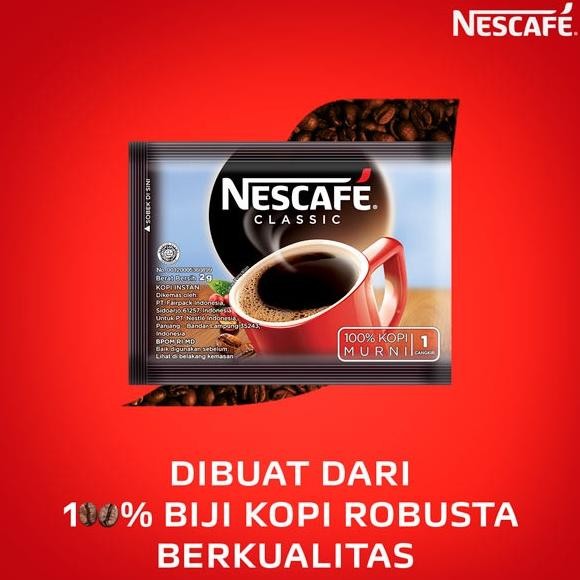 

Trendy NESCAFE Classic Kopi Instan Kopi Hitam 2gr Sachet (10) x 6
