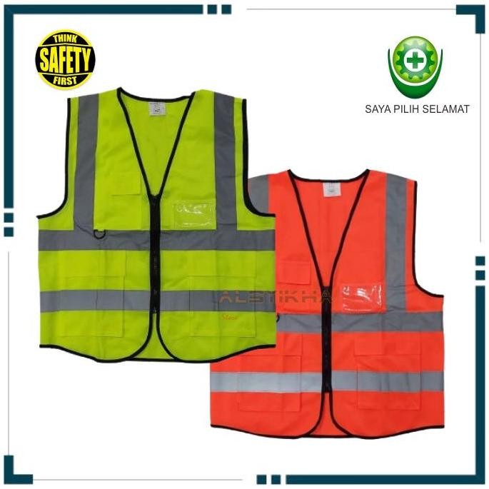 Special - Rompi Safety Proyek KANTONG Resleting Rompi Safety Proyek ID Holder Rompi reflektif ,.