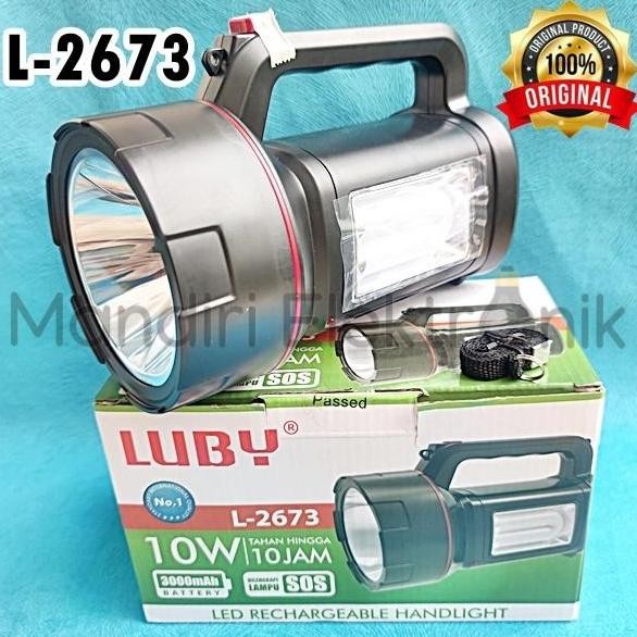 Lampu Senter Emergency Luby L2673 10 Watt - Lampu Senter Charge Luby L-2673 - Senter Luby 10W - Emer