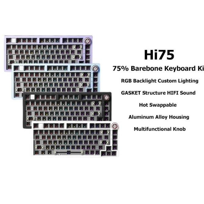 (Expert) LEOBOG Hi75 RGB Gasket Aluminum Barebone Mechanical Keyboard HI 75