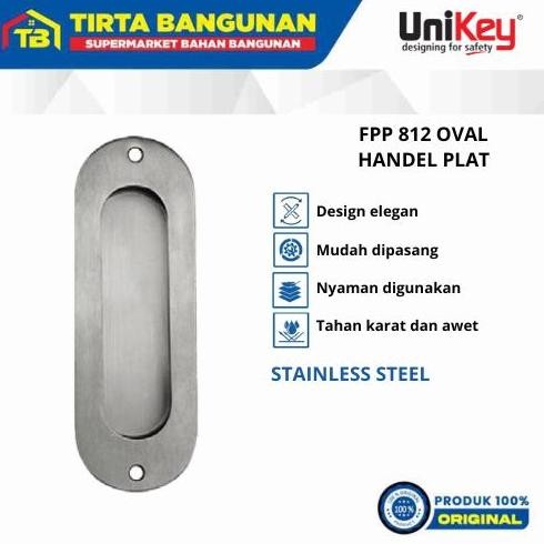 Unikey Fpp 812 Oval Flush Pull Plate / Tarikan / Hendel Pintu Tanam