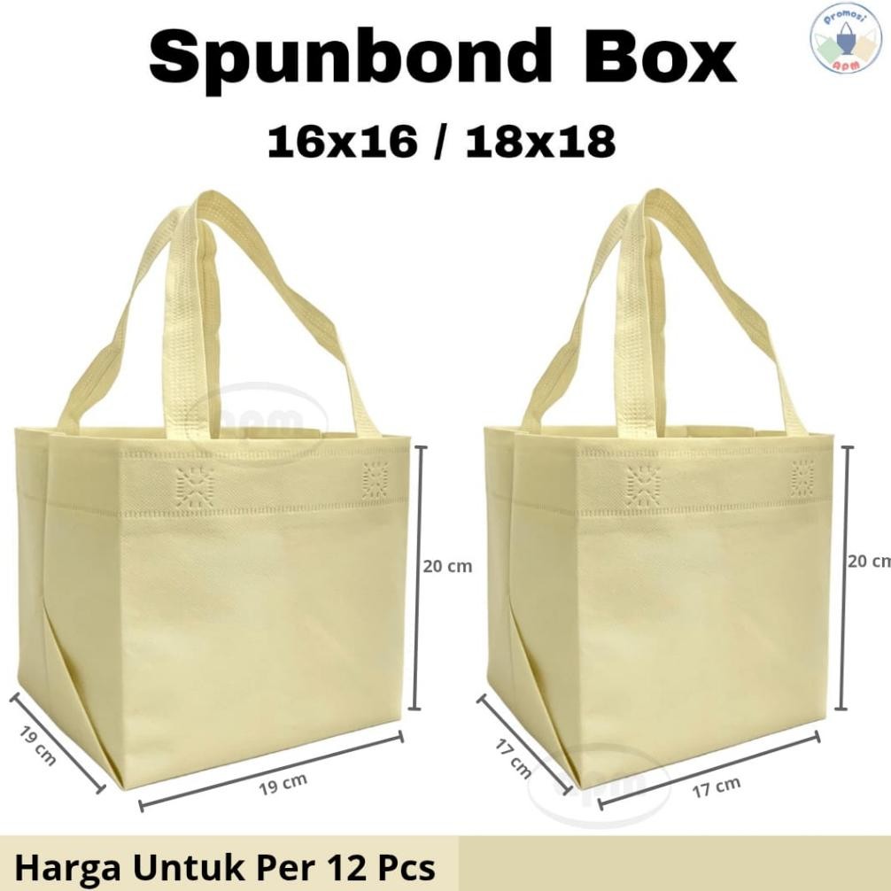 

Tas Spunbond/ Goodie Bag Untuk Box Uk 16x16 Cm / 18x18 Cm aSt