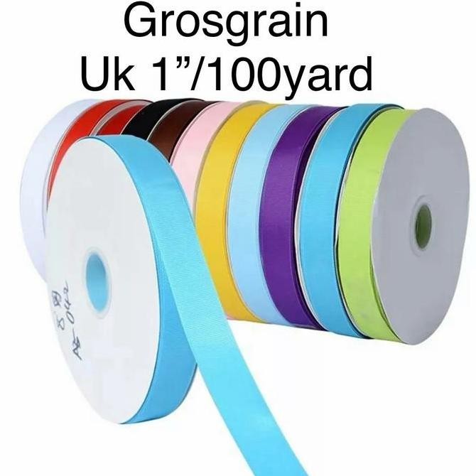 

Baru Pita Gross Grain Polos 2.5cm Roll 100 Yard Untuk Dekorasi Kado DIY
