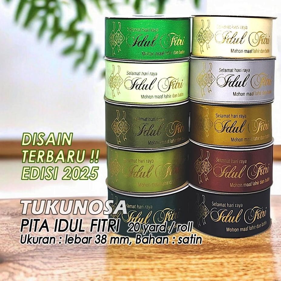 

PERROLL PITA IDUL FITRI 38 MM PITA EID MUBARAK PITA LEBARAN HAMPERS RAMADHAN RIBBON SATIN 3,8 CM PITA 3.8 MM aSt