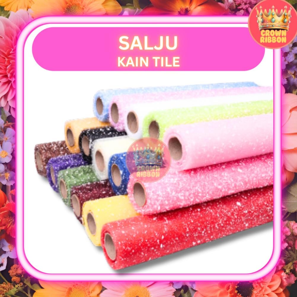 

Kain Tile Salju / Snow Mesh Tile Per Roll Buket Bunga Flower Wrapping / Snow Flake Poly Mesh aSt