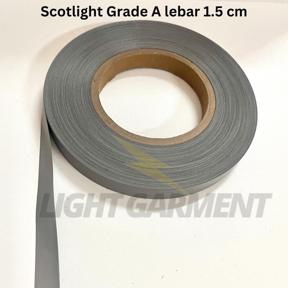 

Scotchlite skotlet scotlight GRADE A / Pita Pemantul Cahaya Kain Jahit 1,5 cm per roll / Reflektif Reflektor Baju Safety aSt