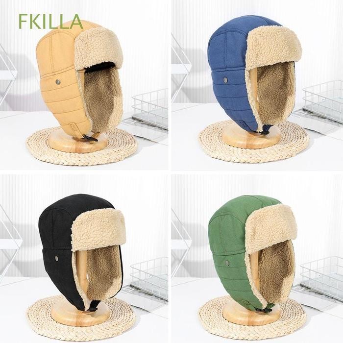 Topi Rusia Ushanka Winter Skiing Snow Windproof Bomber Hats Earmuff Original Dan Terpercaya