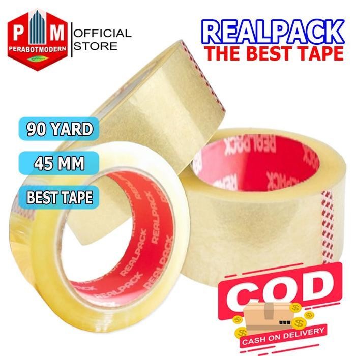 

[Cod] Lakban Bening Realpack 45 Mm (90 Yard) Super Rekat The Best Tape Termurah
