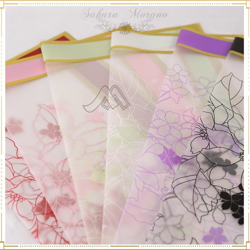 

20 Pcs Flower Wrapping Kertas Bunga List Gold Motif Bunga Cellophane Paper Untuk Buket Bucket Bunga aSt