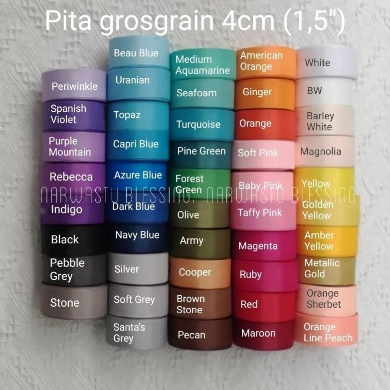 

20 Yard Pita Grosgrain Pita Salur Pita Garis 4cm ( 1,5 Inchi ) aSt