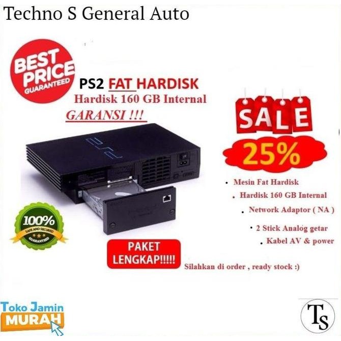 SONY PLAYSTATION 2 FAT + HARDISK 160GB + NA ORI + PAKET LENGKAP - PS ORIGINAL DAN TERPERCAYA