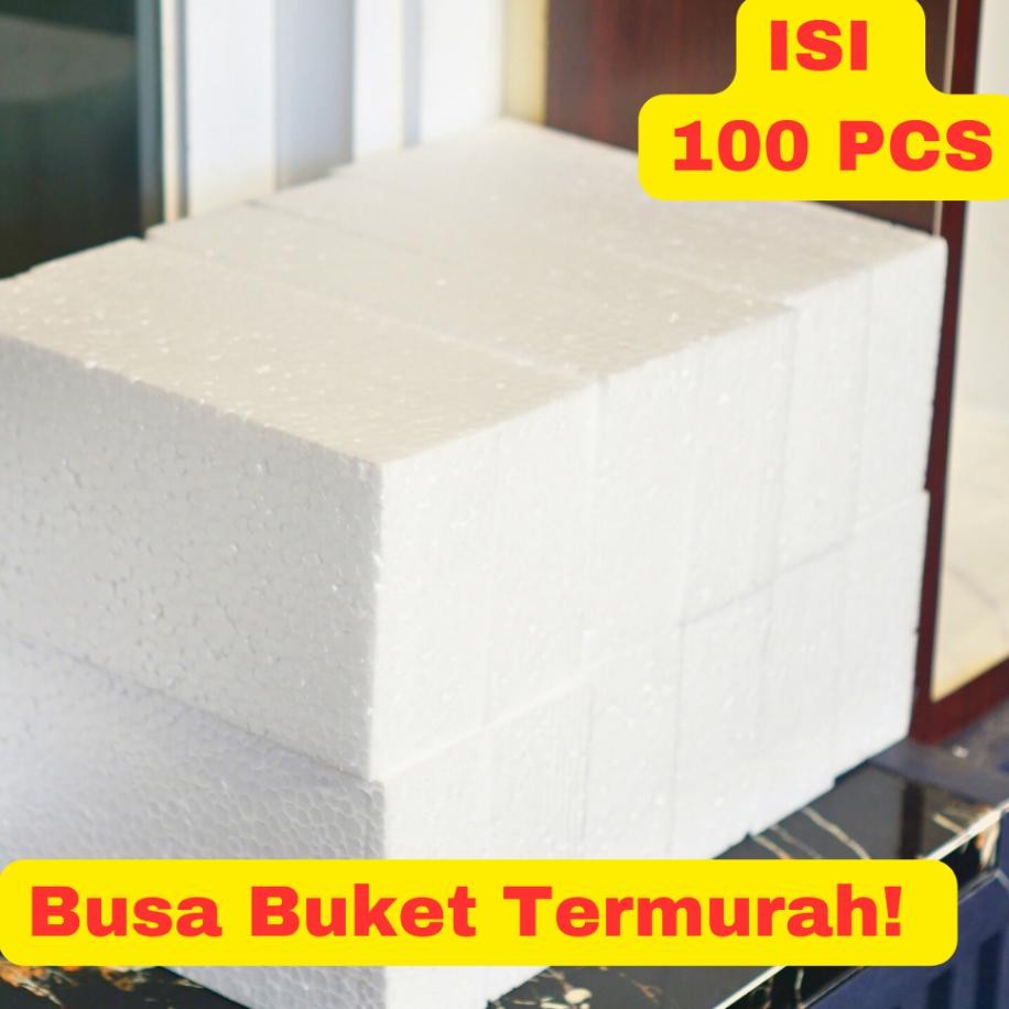 100 Pcs Foam Busa Bunga Putih Oasis Busa Bunga Kering Oasis Busa Strofoam Styrofoam Buket