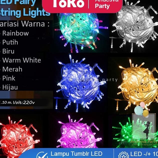 Lampu Tumbrl Led 10 M Lampu Natal Hias Dekorasi Panjang 10 M Lampu Hias Pohon Natal