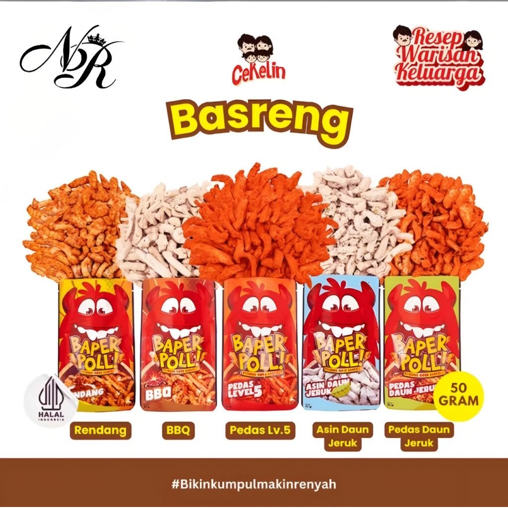 

Cemilan CEKELIN Basreng - Isi 50gr varian rasa