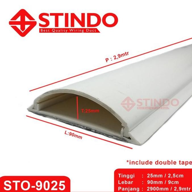 Kabel Duct Oval 90x25 / Floor Duct 90x25 panjang 2,9mtr merek STINDO