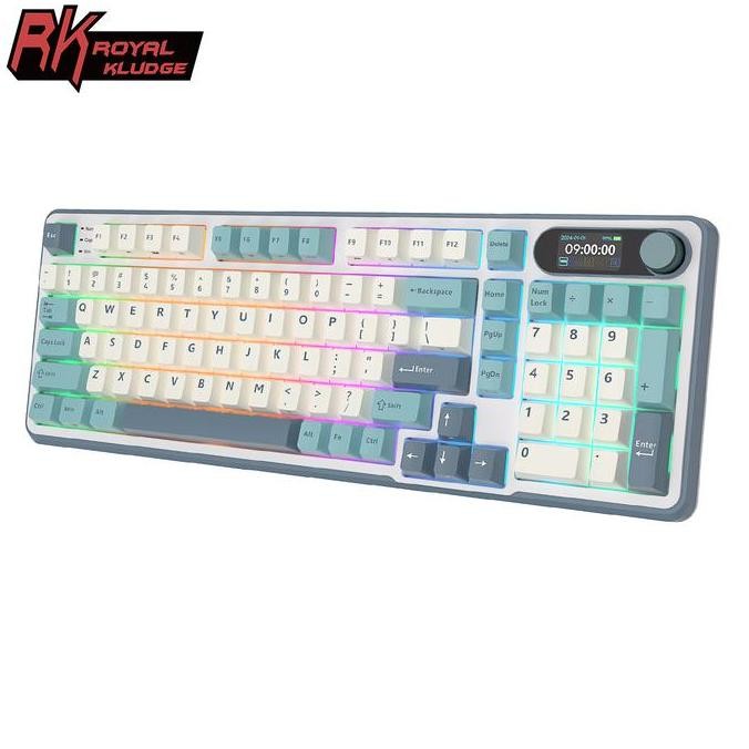 Royal Kludge Rk S98 White Blue Light Could 98 Key Gaming Keyboard Co