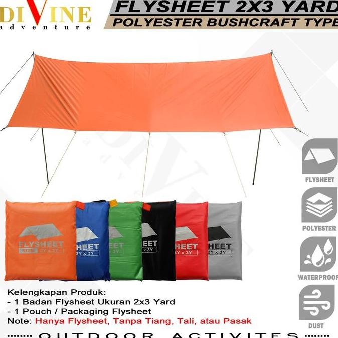 flysheet tenda 200 x 300 waterproof camping atap tenda outdoor kanopi tenda flysheet tahan sinar UV