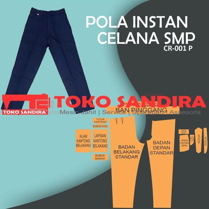 (Allthebest) pola celana/pola instan celana smp/pola celana seragam pria/pola murah