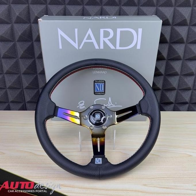 NARDI STIR RACING MOBIL KULIT BURNTIP BLUE TITANIUM SEMI CELONG UNIVERSAL CAR ORIGINAL DAN TERPERCAY