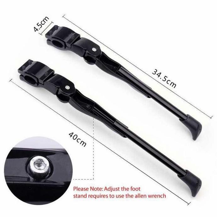 STANDAR SAMPING SEPEDA ALLOY HITAM PUTIH JAGANG SELI LIPAT FEDERAL MTB