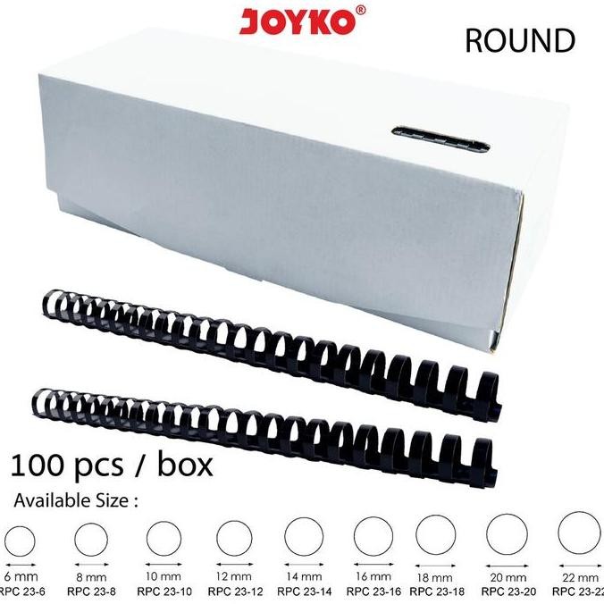 

Tersedia Joyko Plastic Comb Ring RPC-23-6 Sampai 22 Folio 1 Box - Binder