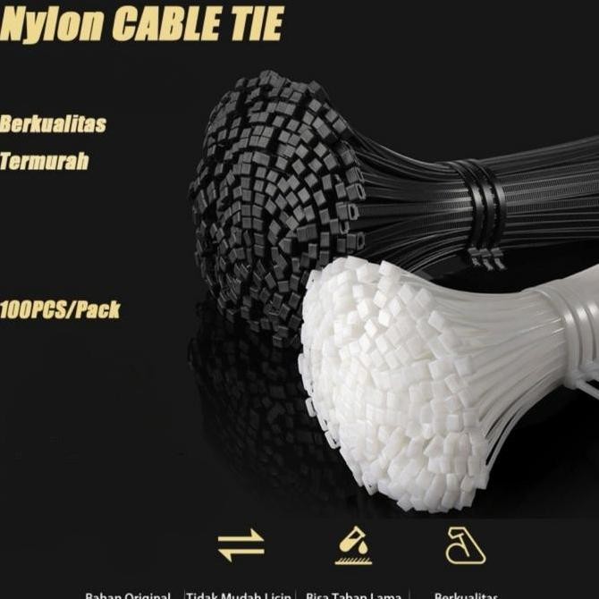 

Promo kabel ties 500x7.6 /50cm nylon ties cable ties tie tali pengikat COD