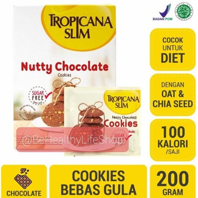 

Tropicana Slim Cookies Nutty Chocolate 200gr Rendah Gula Stok Terbatas