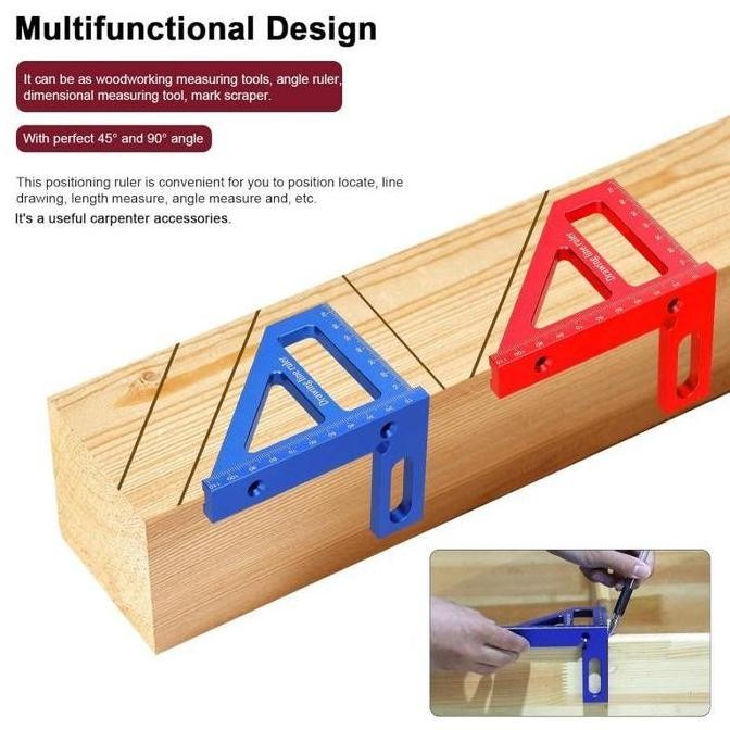 

Penggaris Segitiga Siku Aluminium Penggaris Siku Mistar Multifungsi Woodworking Ruler