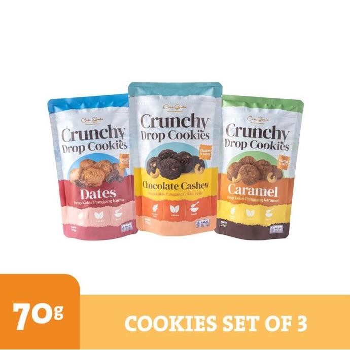 

Cookies Set 3 Rasa 70gr Casa Grata - Gluten Free Vegan Cookies Panggang Stok Terbatas