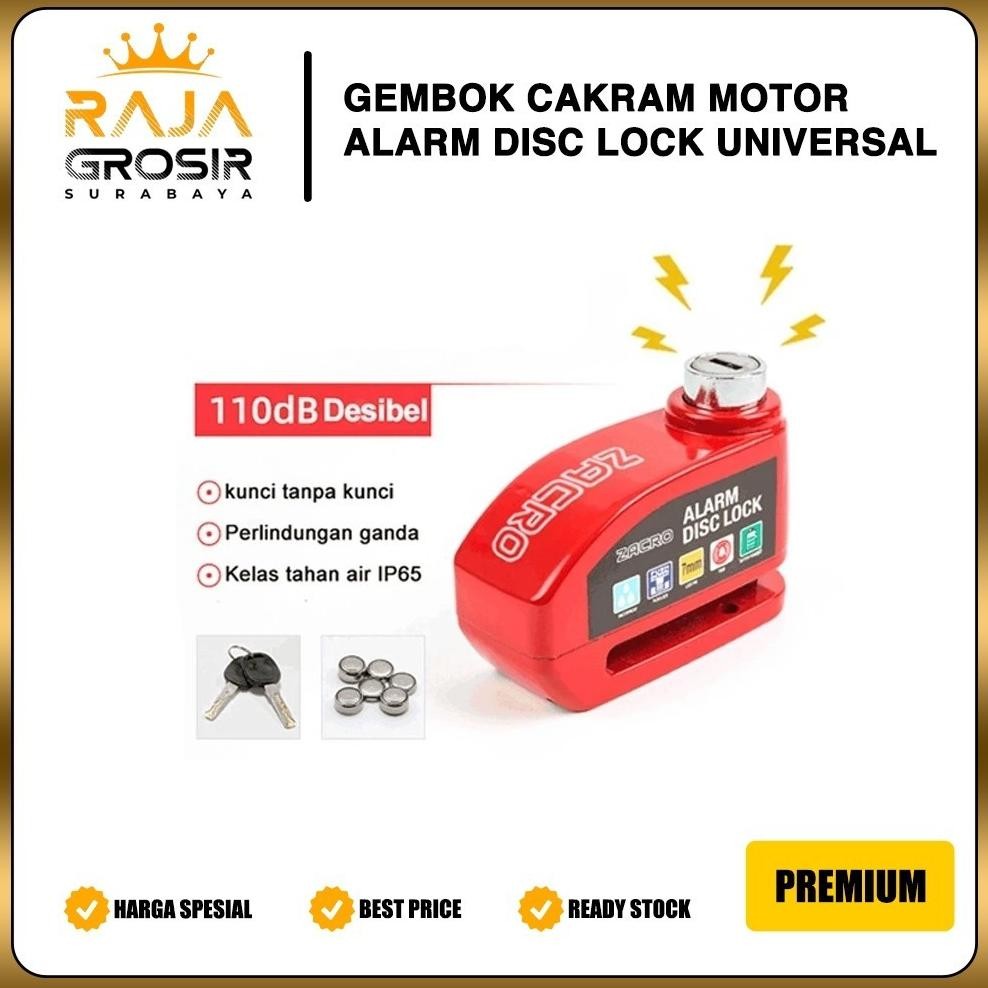 Gembok Motor Anti Maling Alarm Disc Lock Kunci Rem Kuat Baja Universal Semua Motor RAJA GROSIR SURAB