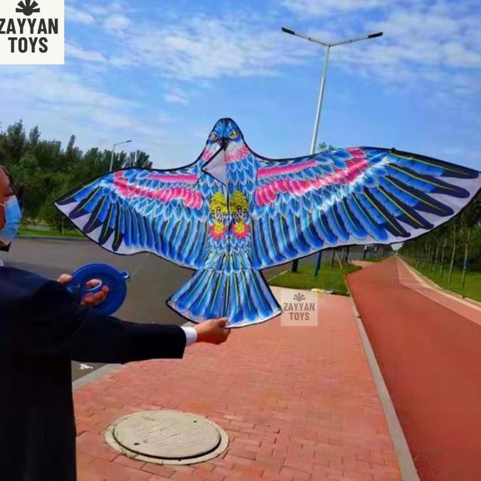 (Allthebest) Layangan Elang Ramraman 1 Meter Layang Layang Layan Senar Buat Besar Kerangka Ram Raman