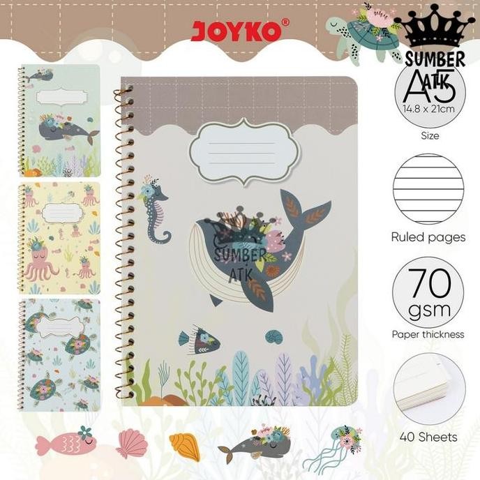 

Buku Tulis Catatan Bergaris Ruled Notebook Joyko Nb-730 Ocean Creatures