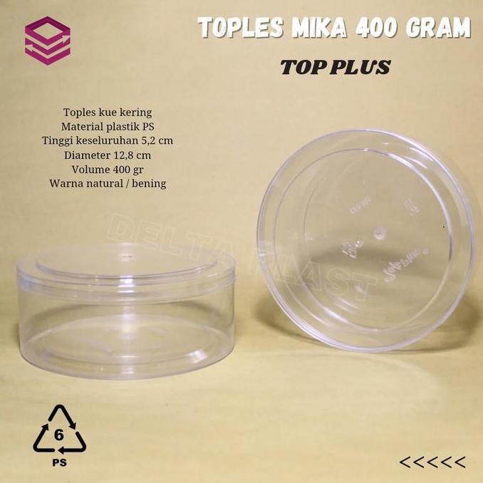 Toples Mika 400Gr / Toples Nastar Kue Kering 400Gr Top Plus (12 Pcs)