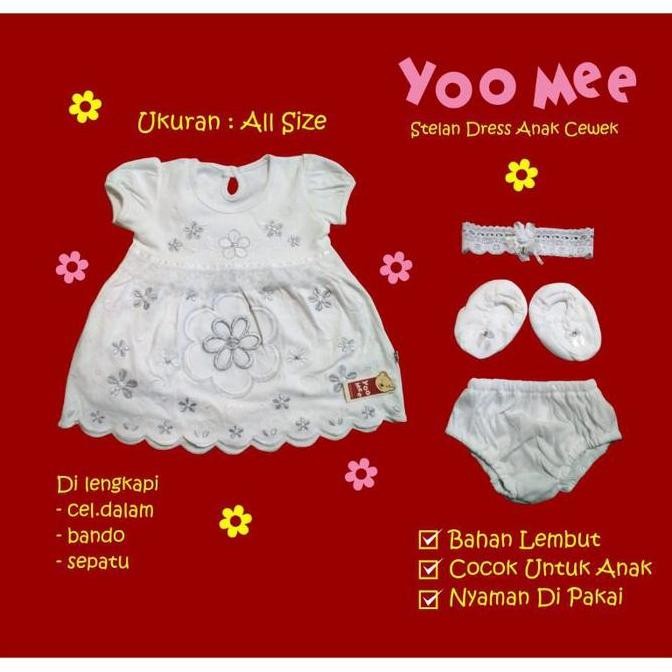 Baju Bayi Perempuan /Dress Putih Bayi Usia 0-6Bulan