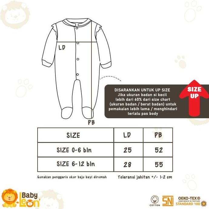 Baby Leon Jumpsuit Bayi Kaki Tutup Lengan Panjang Anak Bayi Bc-080