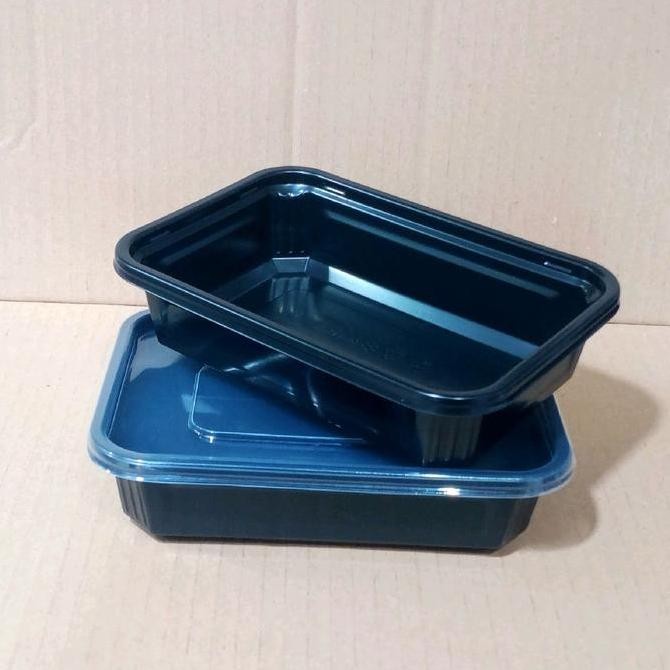25Pcs Kotak Thinwall Hitam Rec 500Ml Merk Tupai/Kotak Makan Plastik Warna Hitam 500Ml Bisa Microwave