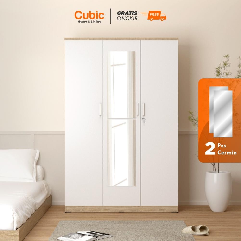 Cubic Lemari Pakaian Minimalis / Wardrobe Baju 3 Pintu / LUNA LP 3P