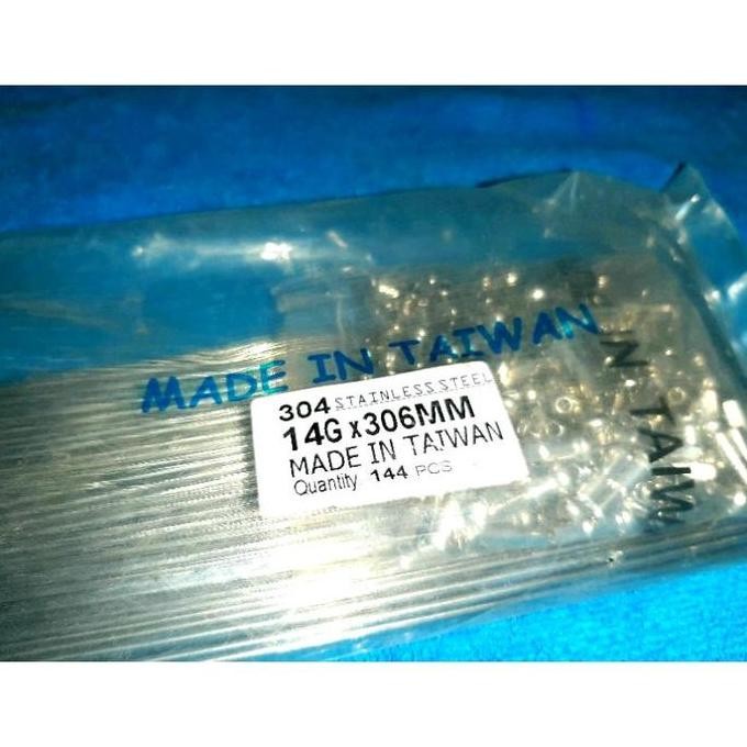 JARI JARI STAINLESS STEEL SEPEDA 28 ONTHEL UNTO JOWO JARI-JARI RUJI 14G x 306 mm 306mm